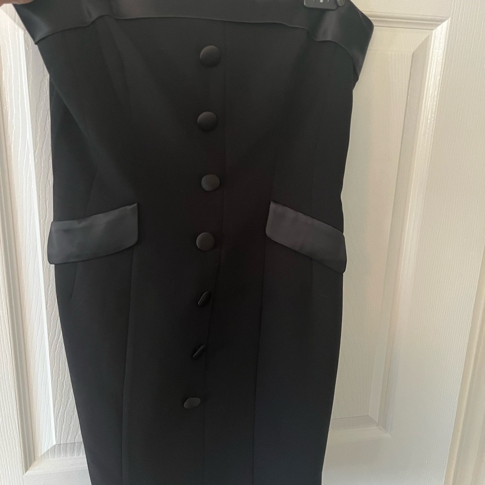 French Connection Blackout Tuxedo style dress